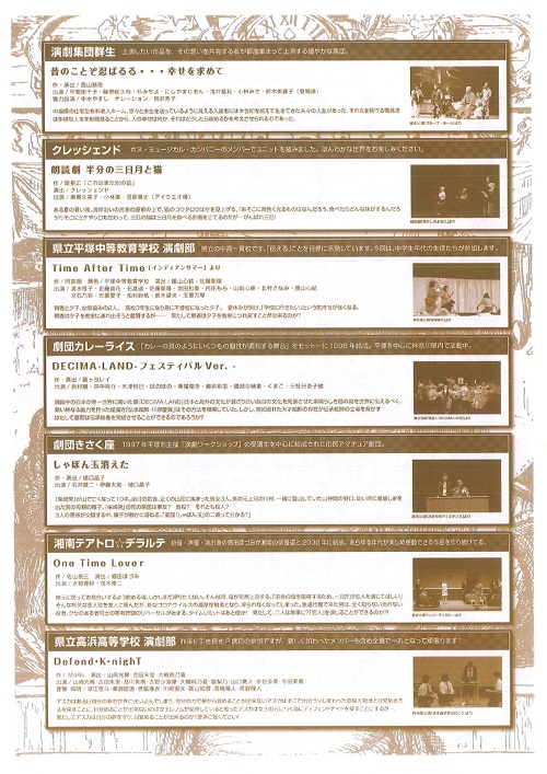 『第21回湘南ひらつか市民演劇フェスティバル』(裏面)