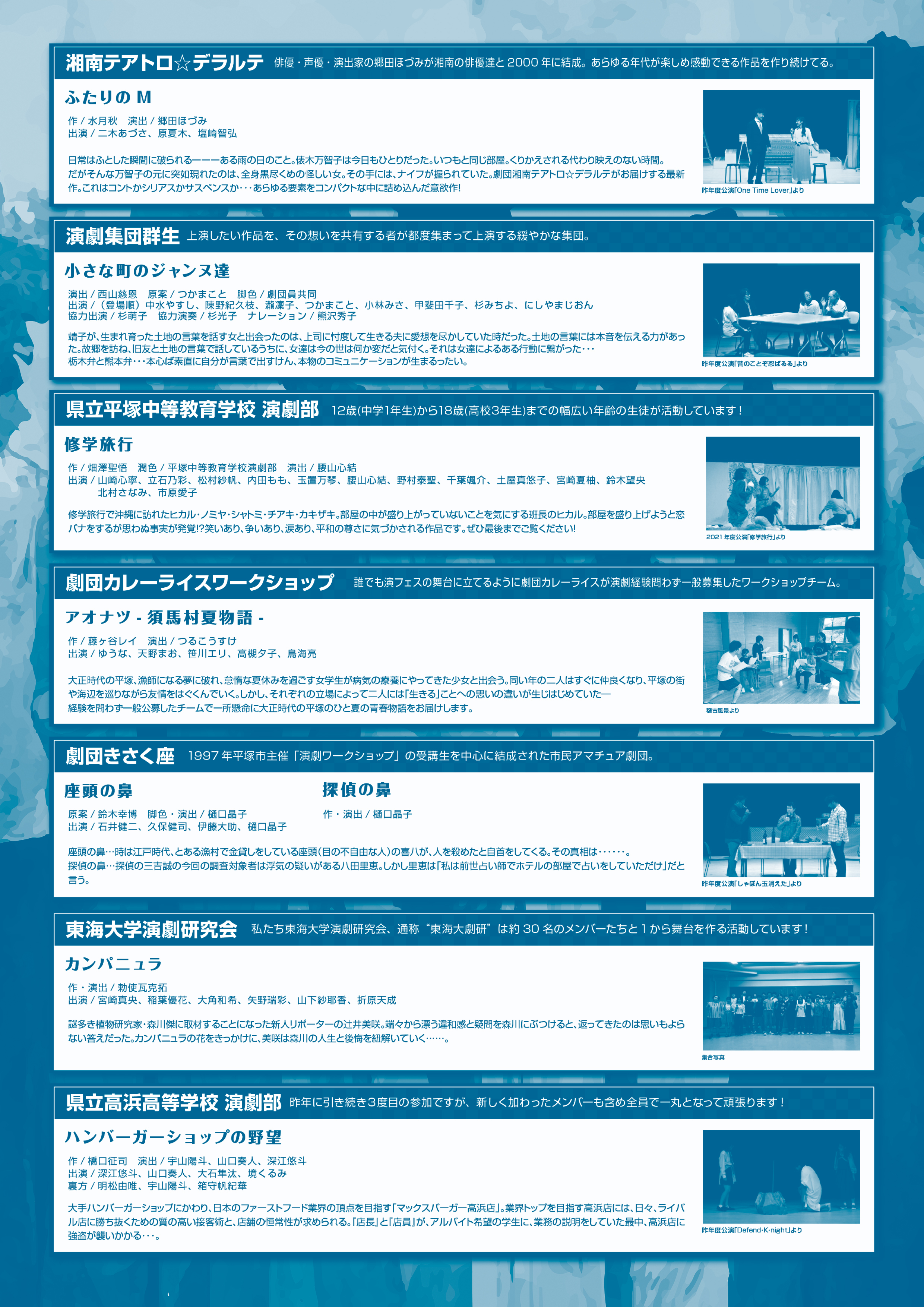 『第22回湘南ひらつか市民演劇フェスティバル』(裏面)